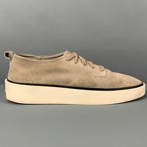 FEAR OF GOD Size 11 Light Gray Textured Leather Lace Up Sneakers